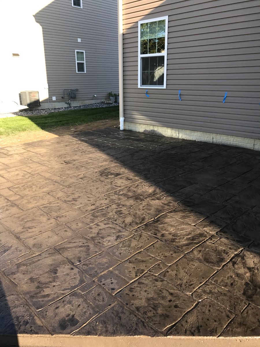 Stamped Concrete Installation for Lake Erie Companies in Grand River, OH