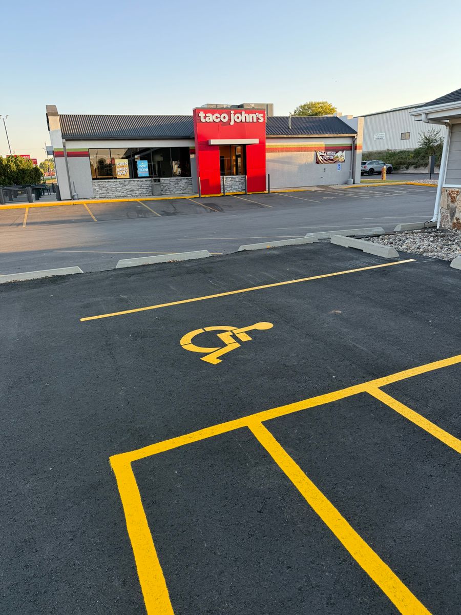 Line Striping for Midwest Line Striping LLC in Spirit Lake, IA