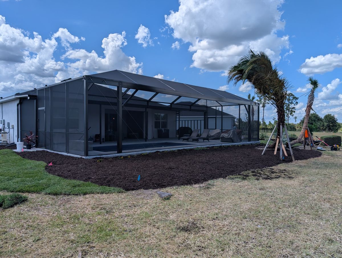 New Pool Cage Construction for Advanced Screen Services LLC in Punta Gorda, FL