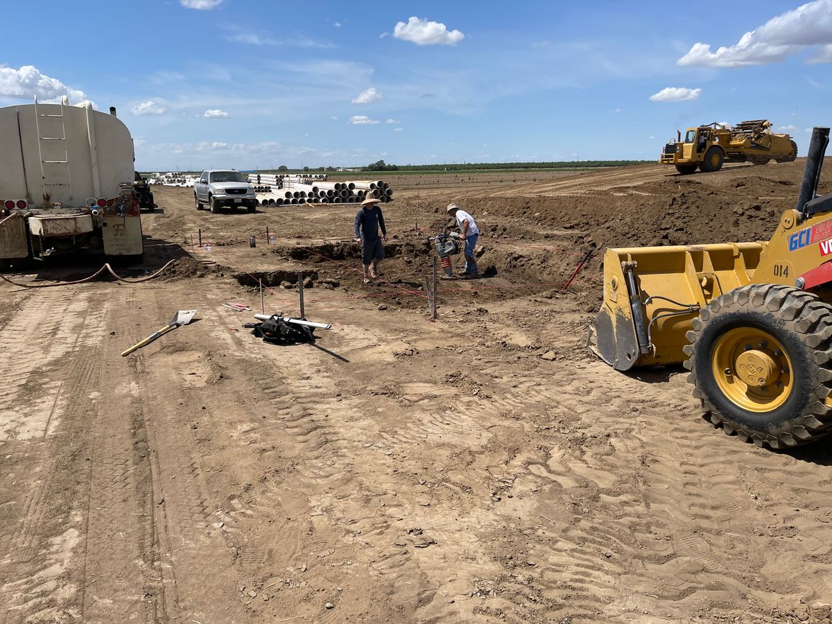 Excavation and compaction for Ryan Berrys Concrete Construction in Bakersfield, CA