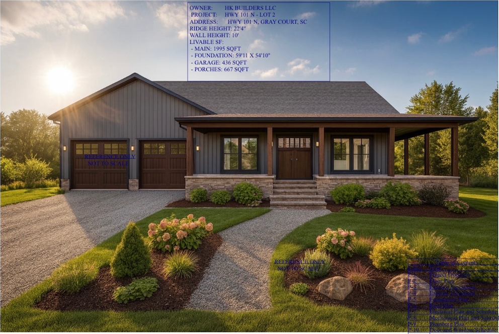 6041 Highway 101 N for HK Builders in Gray Court, SC