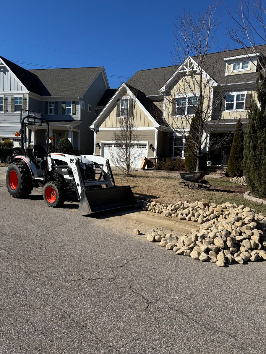Rock Installation for Chavez Landscaping in Pittsboro, NC