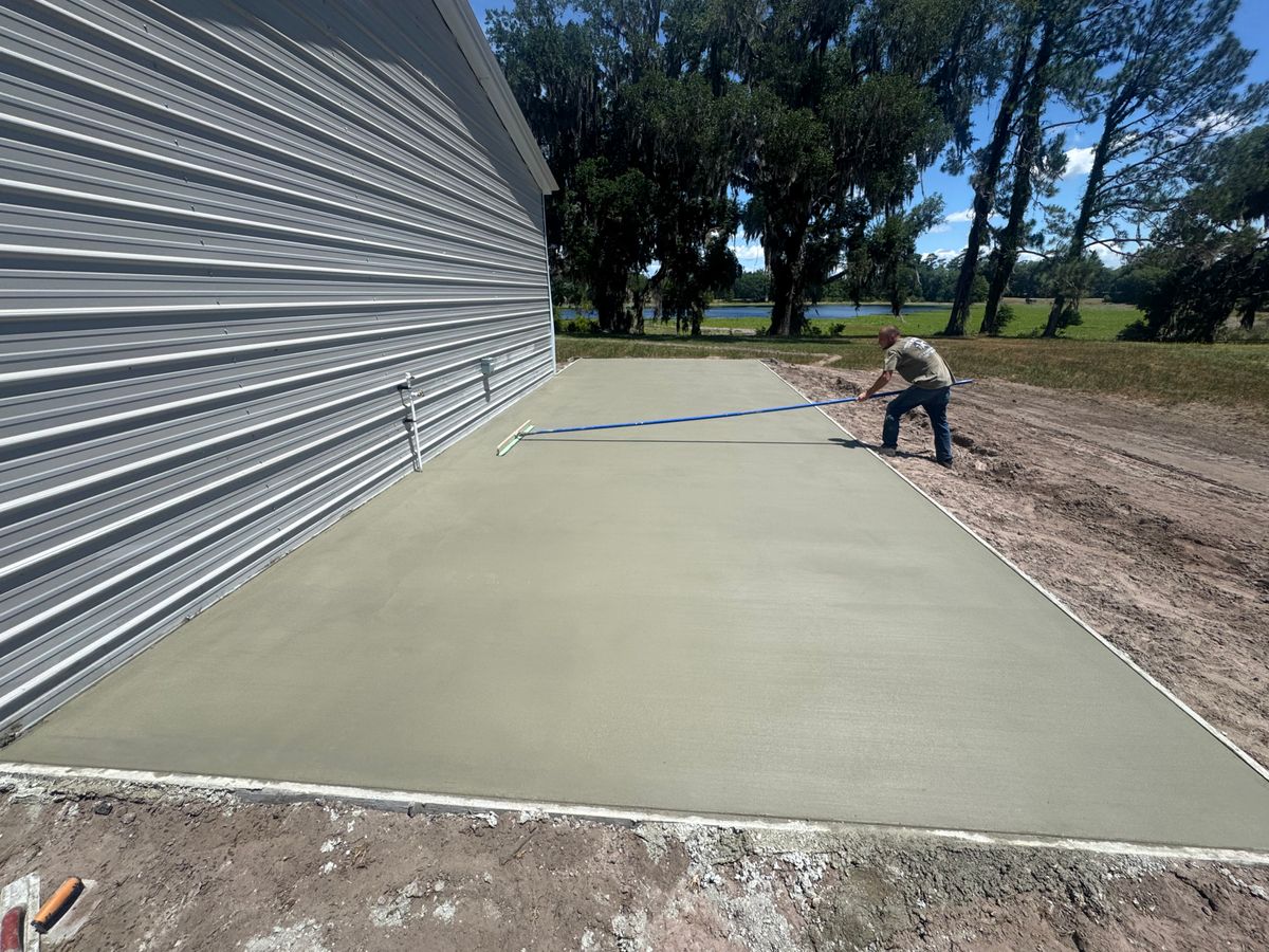 Concrete Slab Construction for Cameron Enterprises in Live Oak, FL