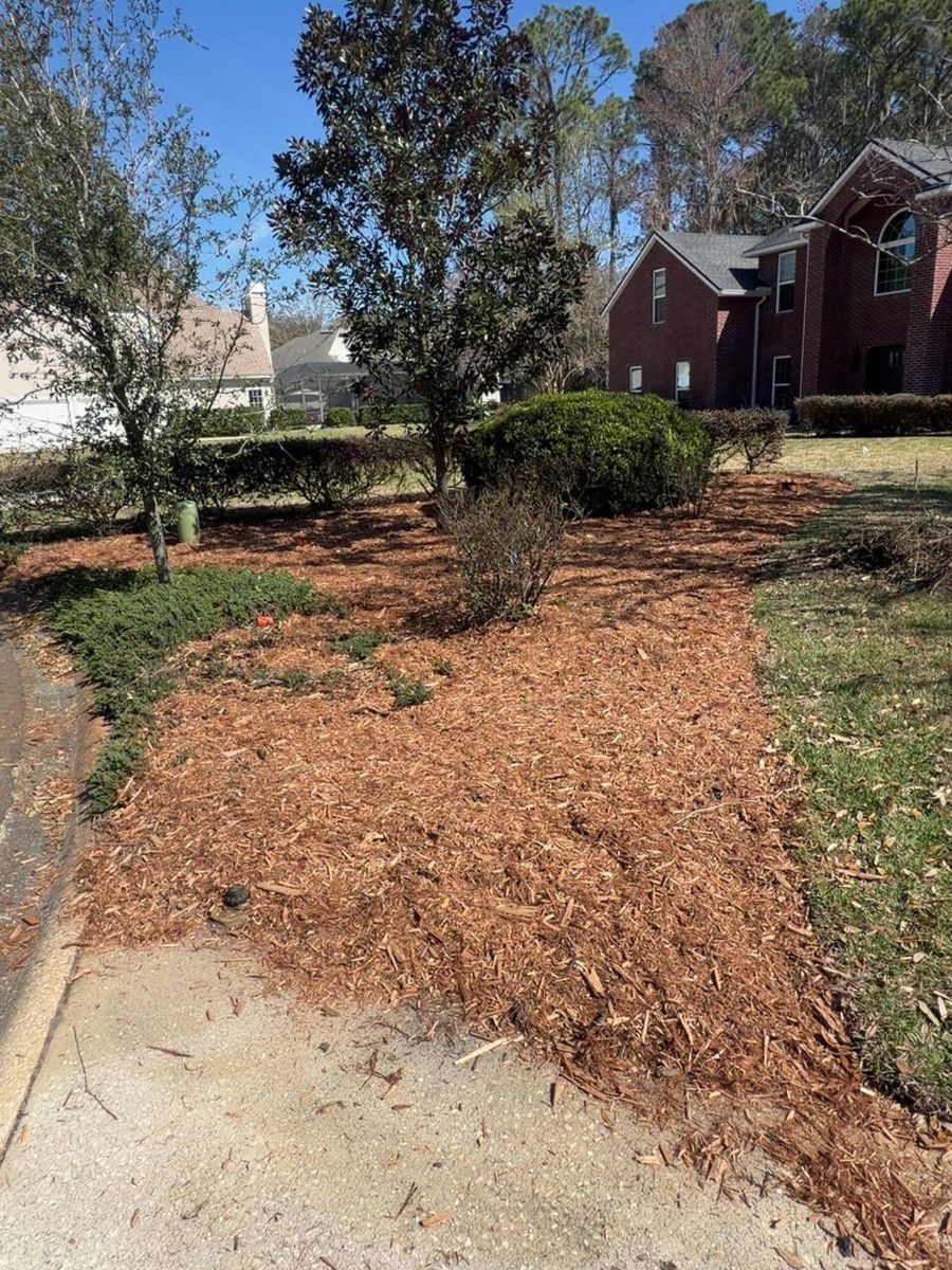 Mulch Installation for Whole 9 Yards Services LLC in Green Cove Springs, FL