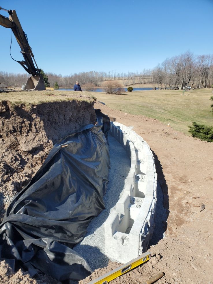 Retaining Walls for R McK Excavating in Lake Ariel, PA