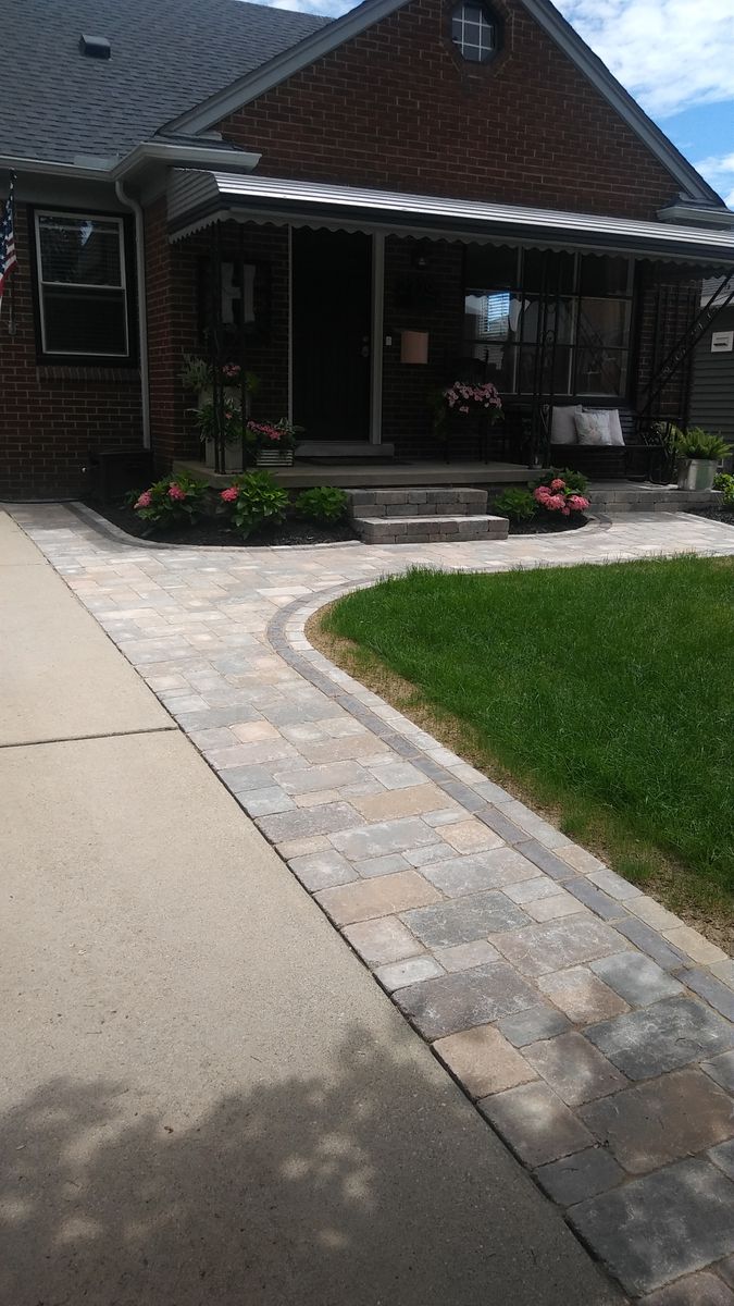 Paver Porch & Step Installation for Humphries Hardscape - Pavers and Landscaping in Wyandotte, MI