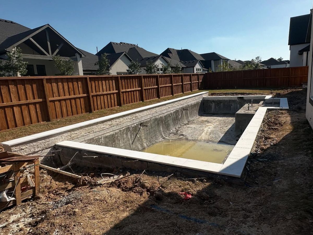 Custom Pool Construction for J & P Construction in Houston, TX