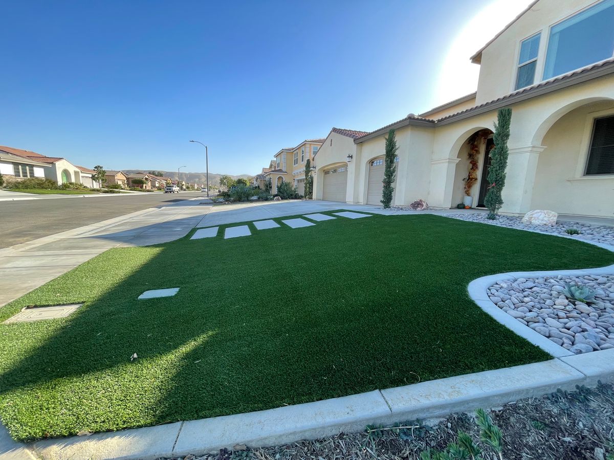 Artificial Turf Installation for Aidan Jade Landscaping in Riverside County, CA