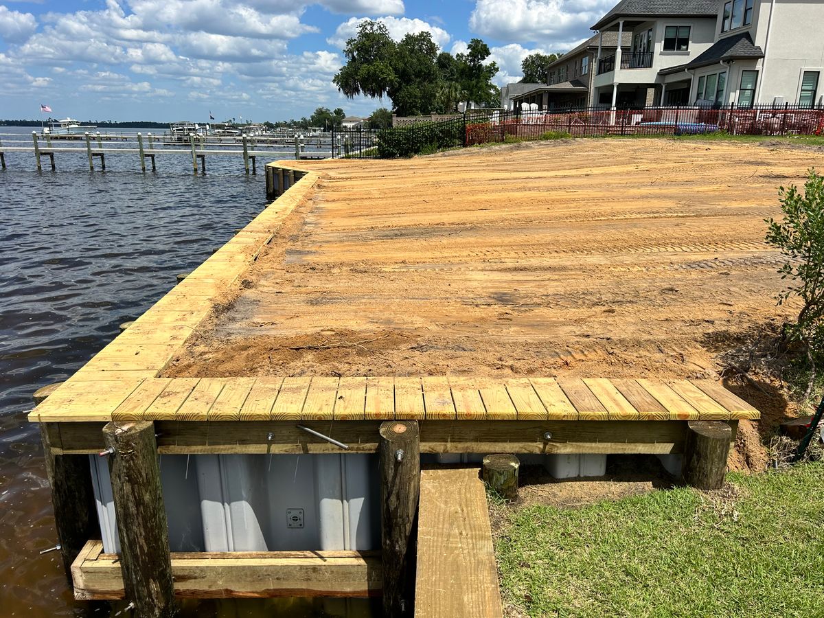 Grade work/ Drainage for J&H Land and Marine in Panama City, FL