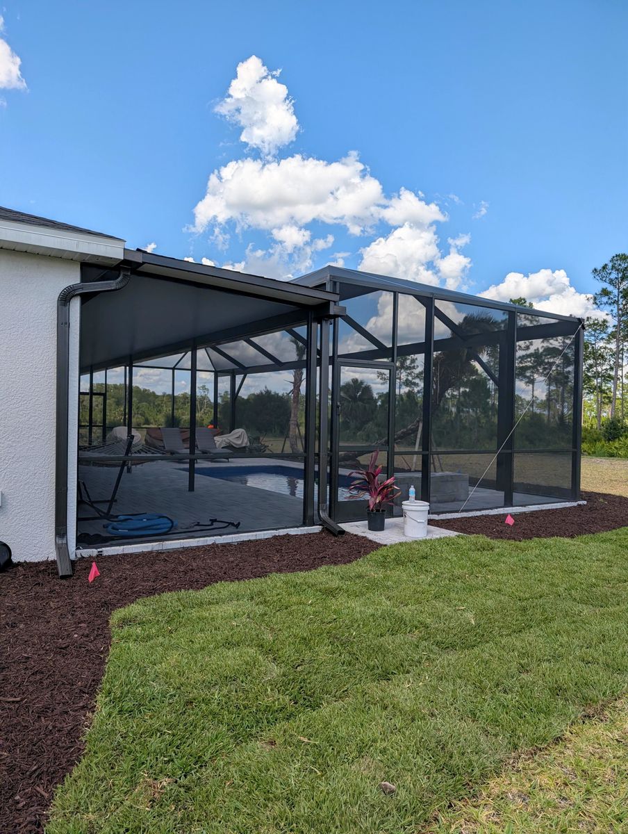 New Pool Cage Construction for Advanced Screen Services LLC in Punta Gorda, FL