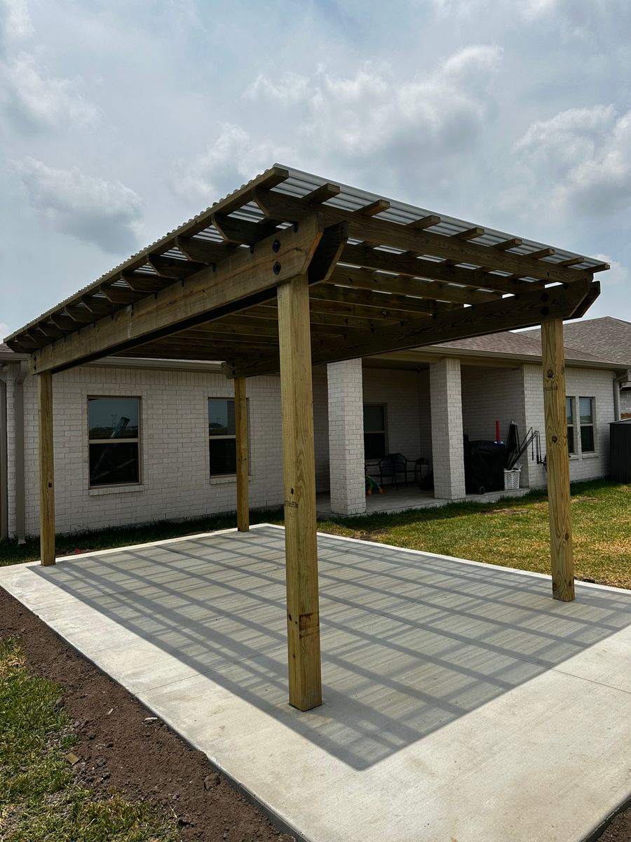 Custom Pergolas for Keen Decorative Concrete in Corpus Christi, TX