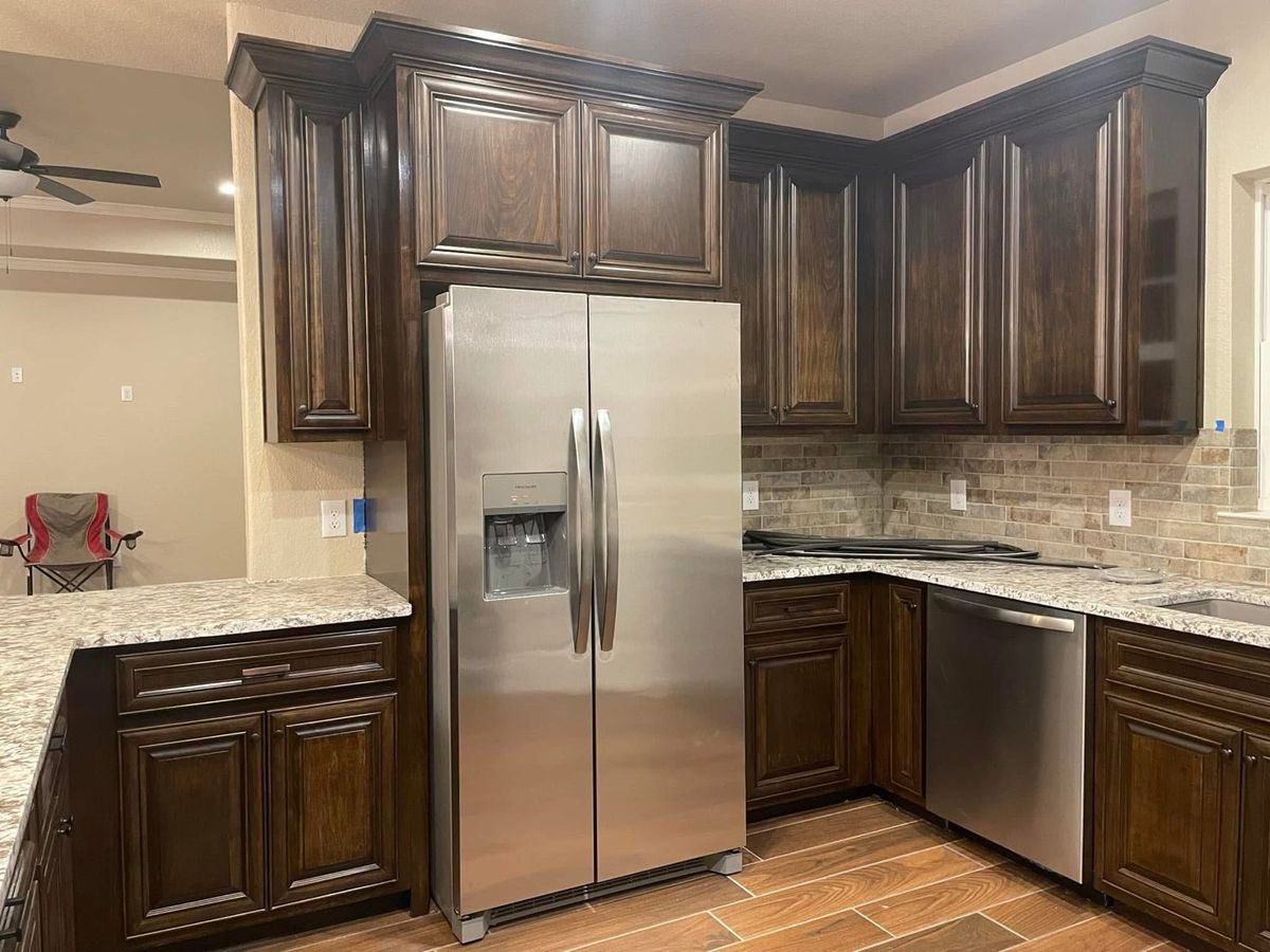 Kitchen Cabinet Refinishing for Son Construction in San Antonio, TX