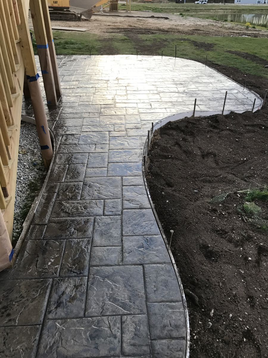 Stamped Concrete Installation for Lake Erie Companies in Grand River, OH
