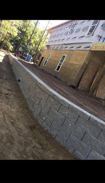 Retaining Wall Installation for Bianchi Construction Company Inc in Southport, NC