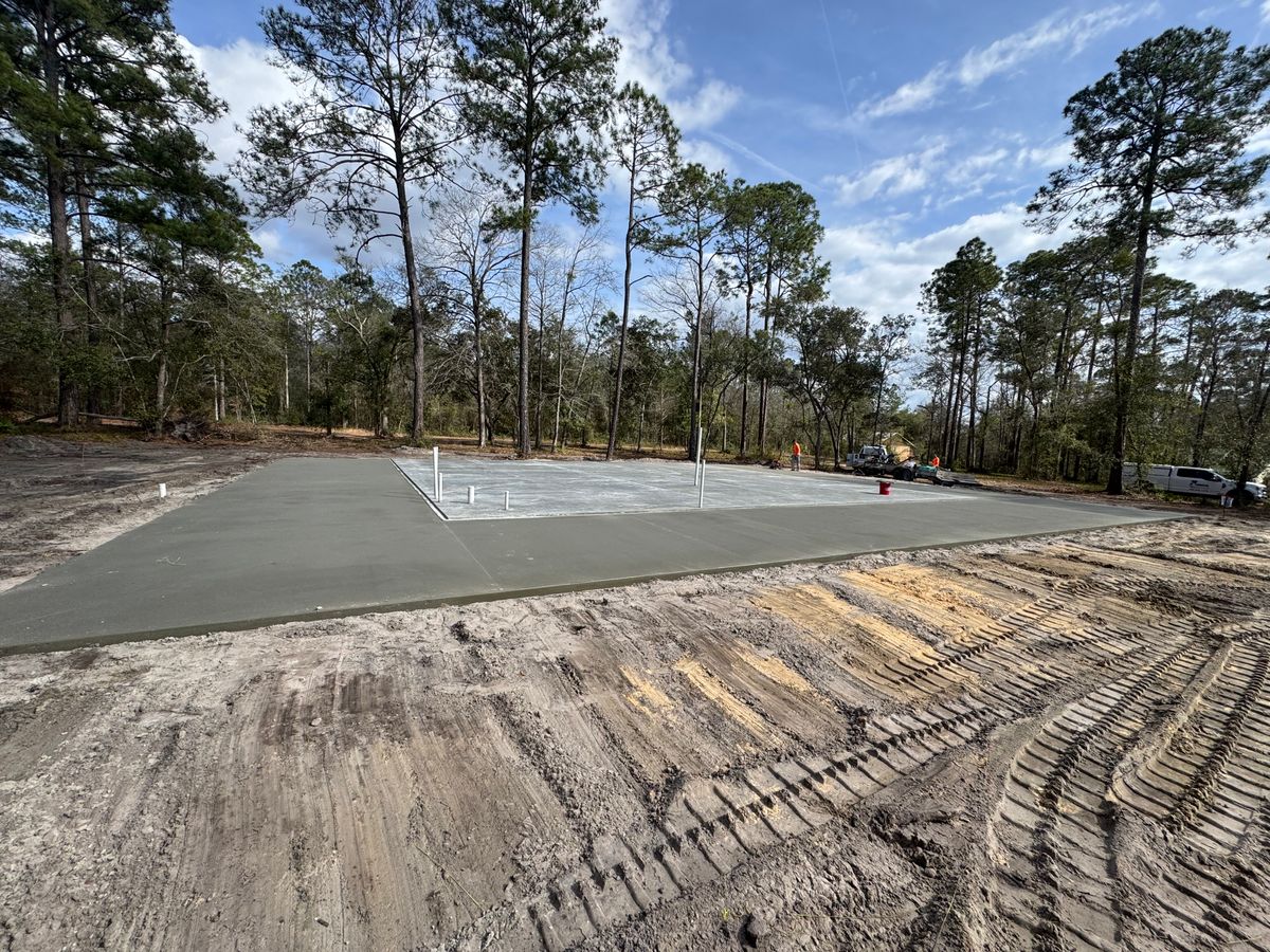 Concrete Slab Construction for Cameron Enterprises in Live Oak, FL
