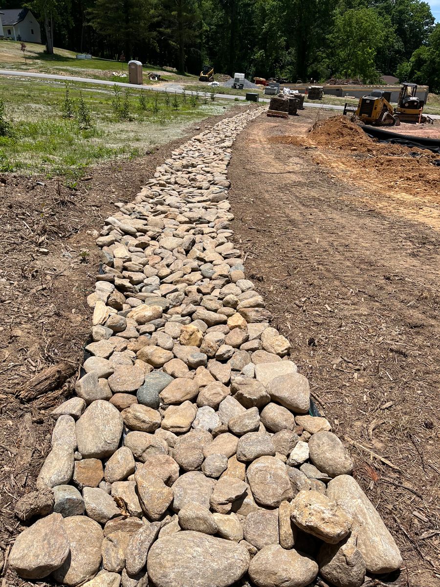 Natural Stone Hardscape for HD Grading in Swannanoa, NC