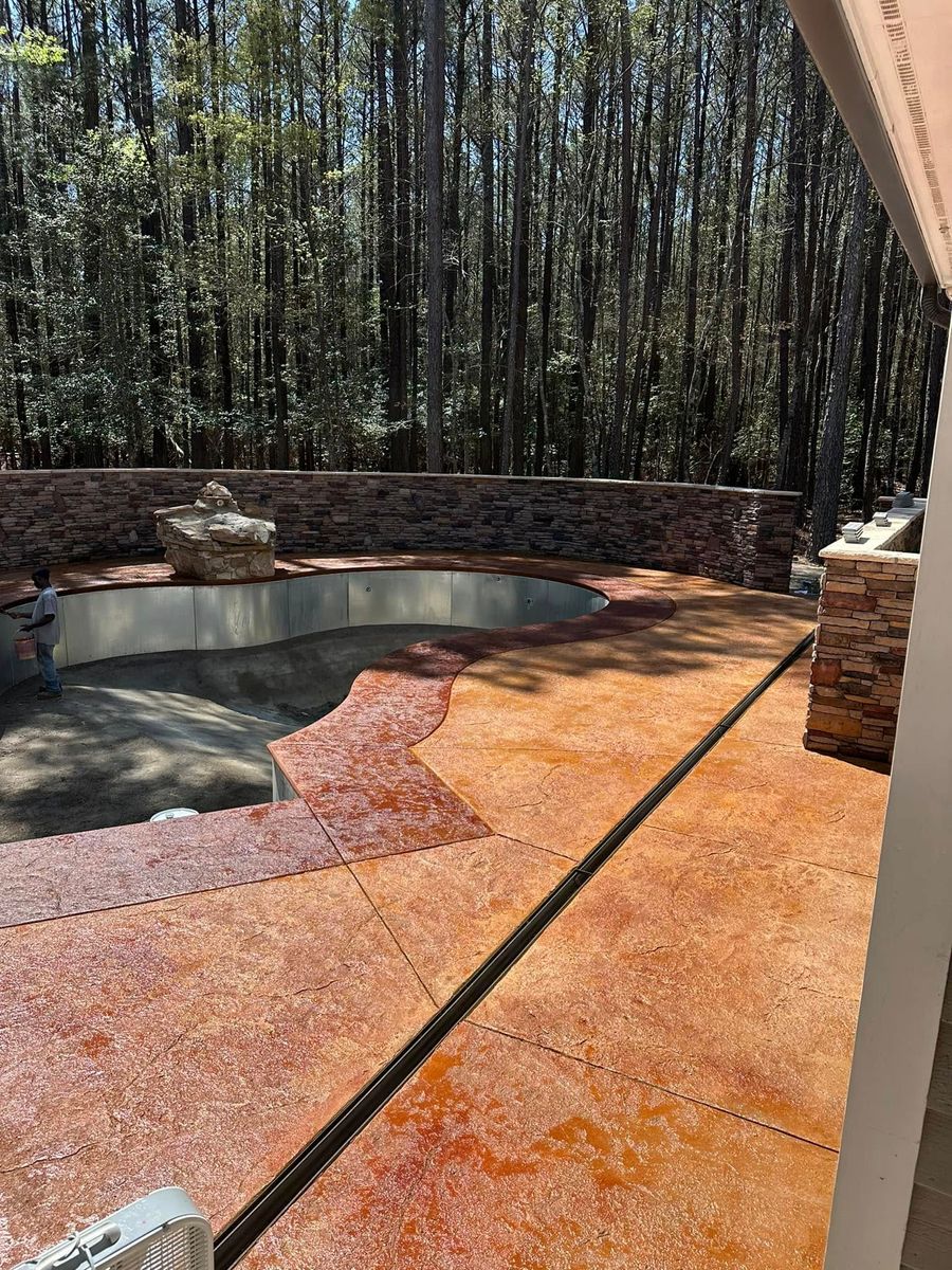 Stamped Concrete Installation for Concrete Cowboyz in Greenville, NC