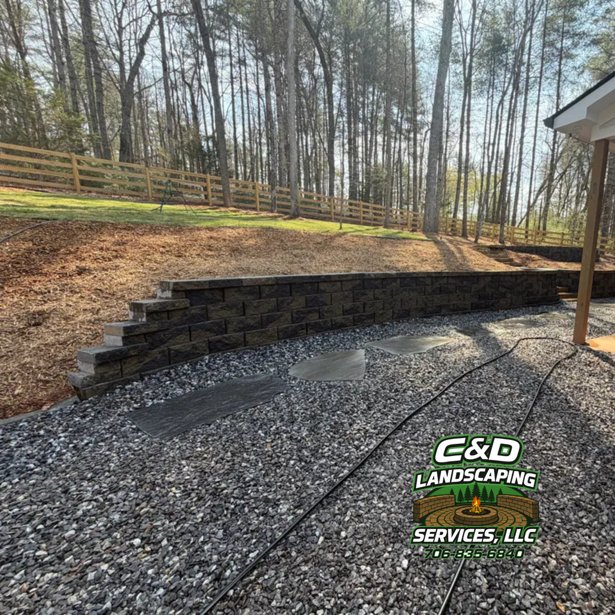 Retaining Wall Construction for C & D Landscaping Services LLC in Blairsville, GA
