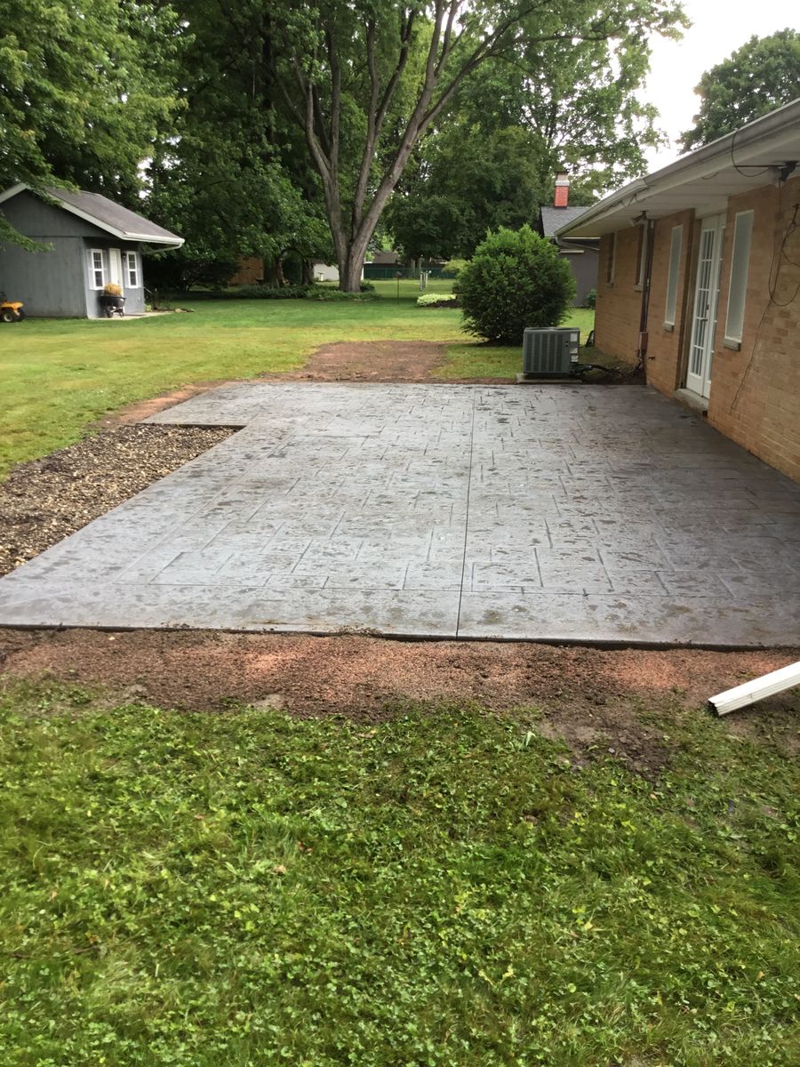Stamped Concrete Installation for Lake Erie Companies in Grand River, OH