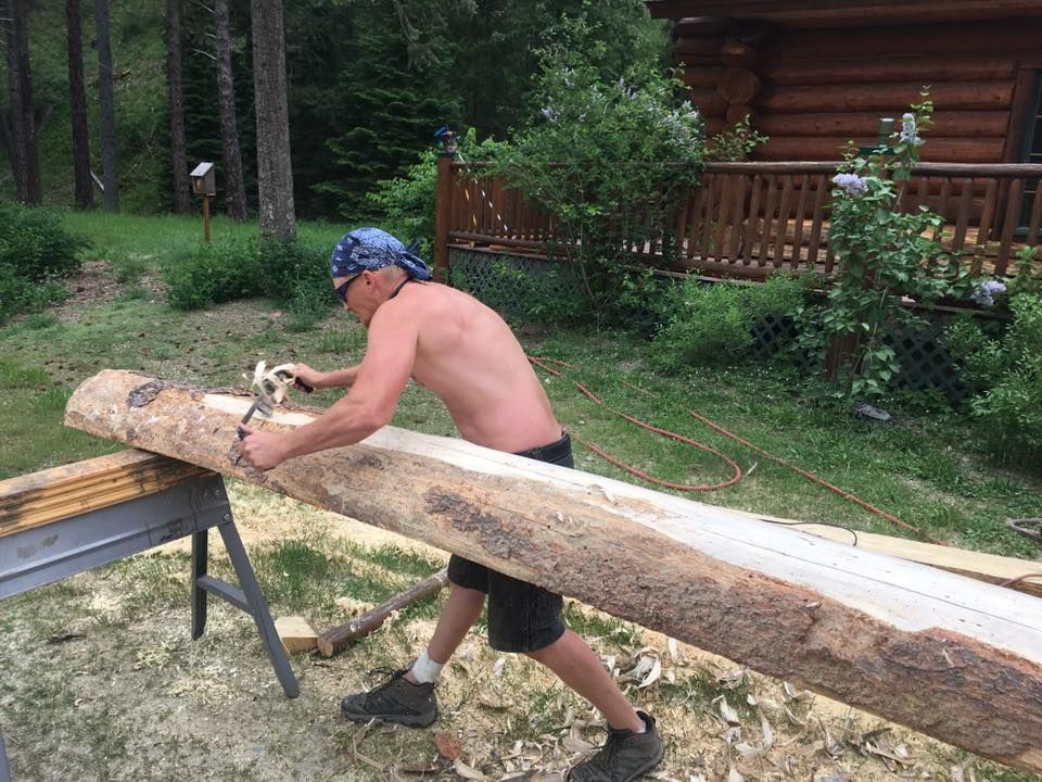 Sanding for True Blue Logworks LLC in Corvallis, MT