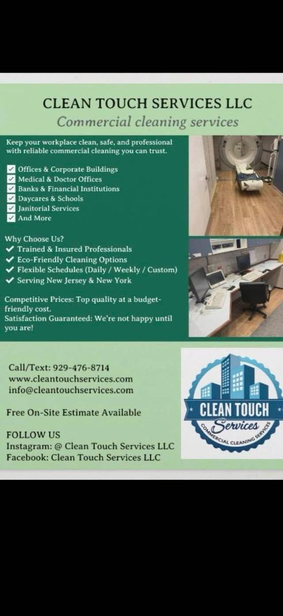 Commercial Cleaning for Clean Touch Services LLC  in Staten Island, NY