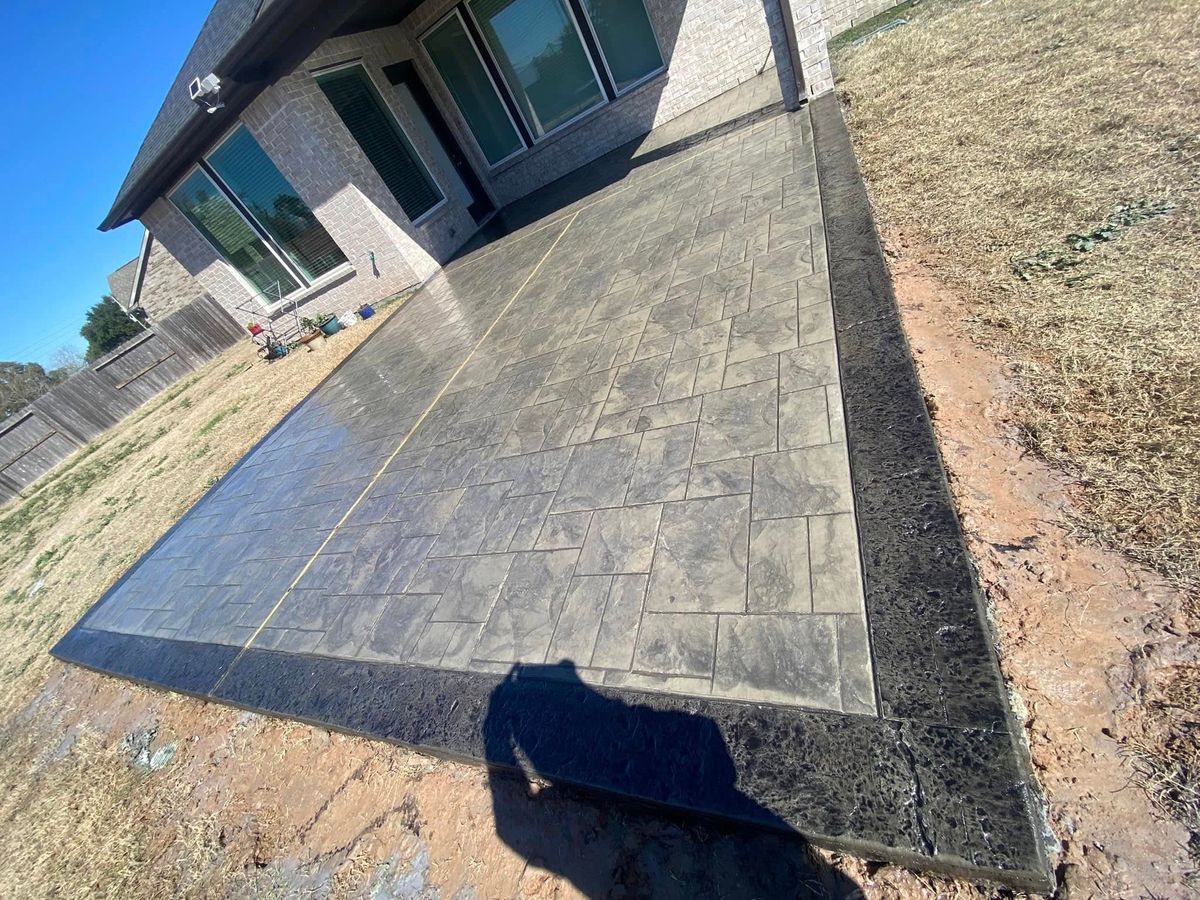Stamped Concrete Installation for NG Concrete Services in Houston, TX