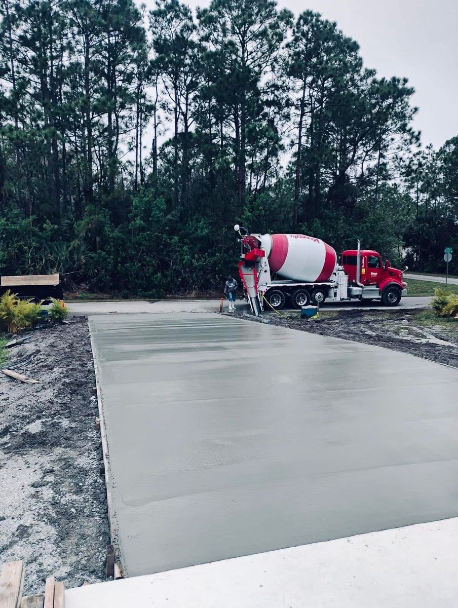 Driveway and Sidewalk Installation for MJG Structural LLC in Brevard County, FL