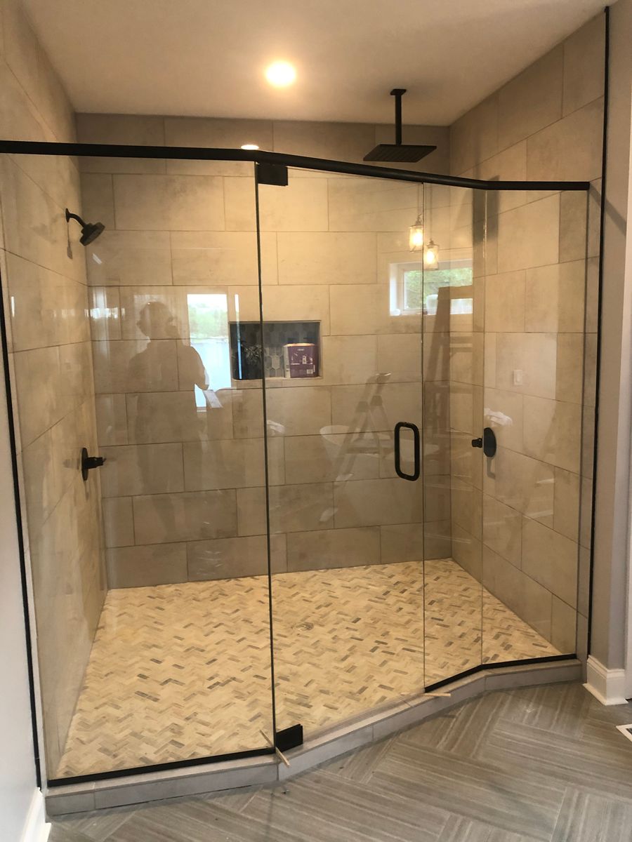 Frameless Shower Setup for Topline Glassworks in Kansas City, MO