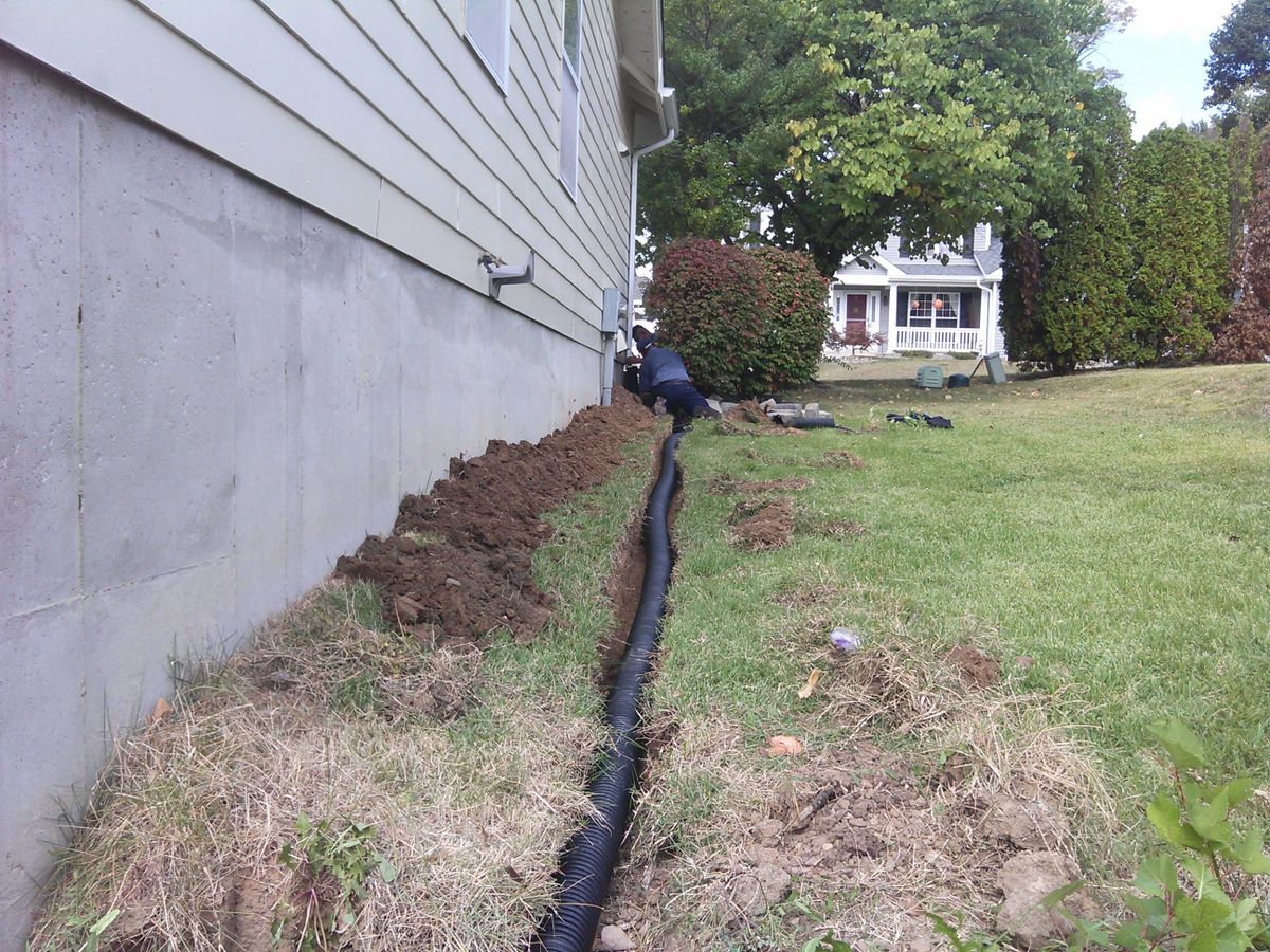 French Drains for VQ Land & Stone in St. Louis, MO