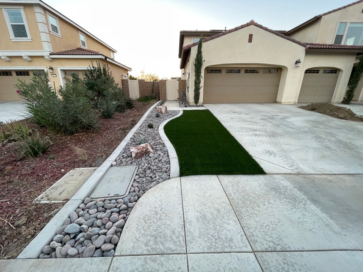 Concrete Edging for Aidan Jade Landscaping in Riverside County, CA