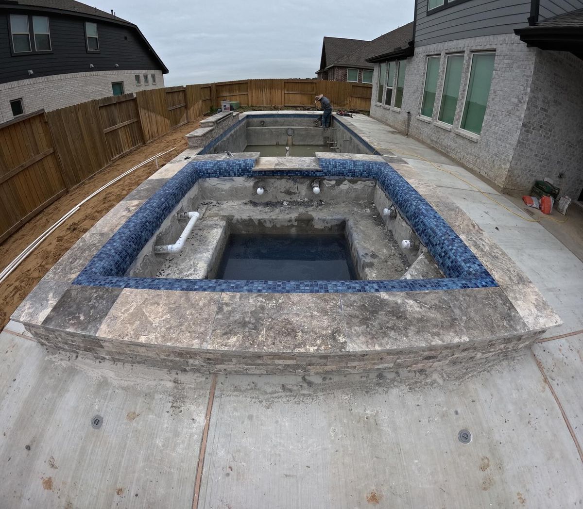 Custom Pool Construction for J & P Construction in Houston, TX