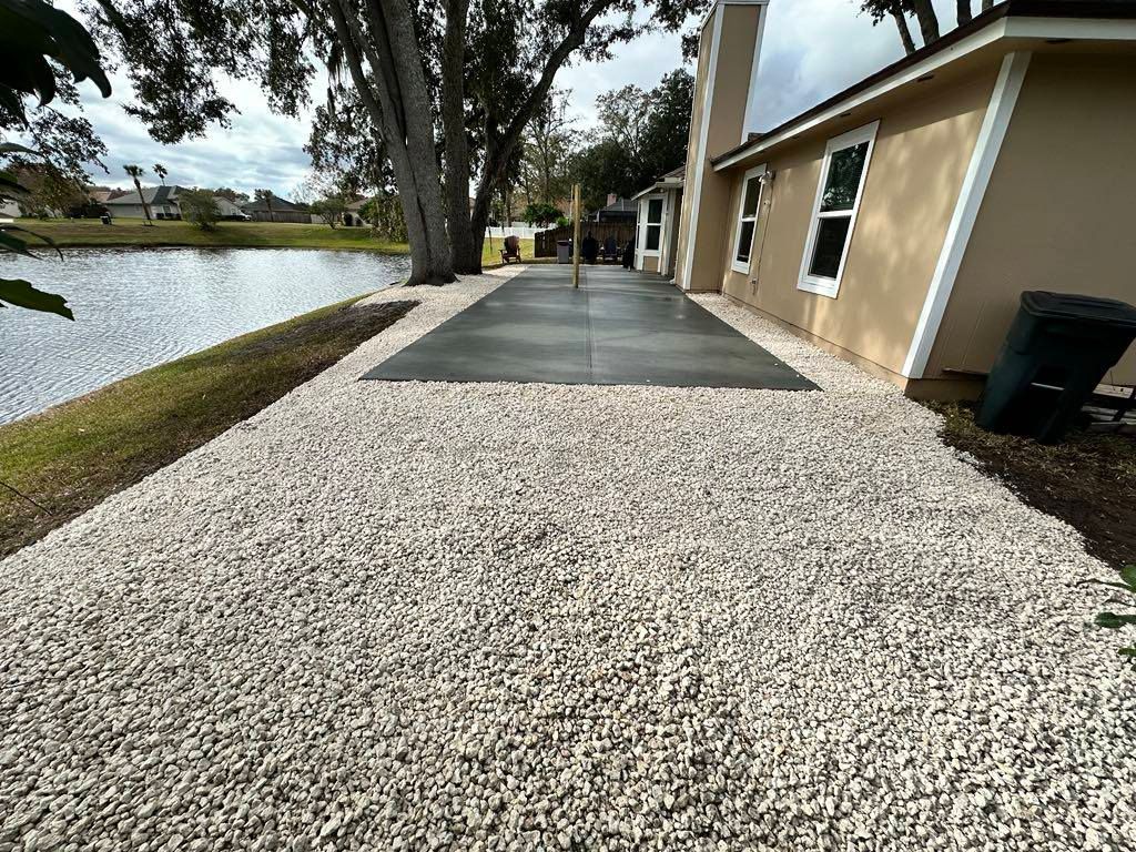 Landscaping and French Drains for KCS Concrete in Middleburg, FL