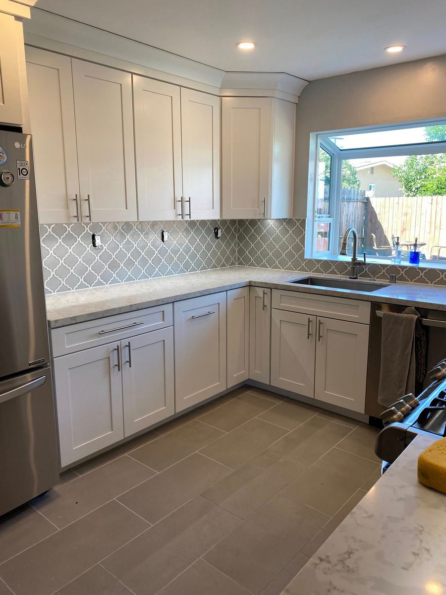 Kitchen Backsplash Installation for Premier Tile Masters in Manteca, CA