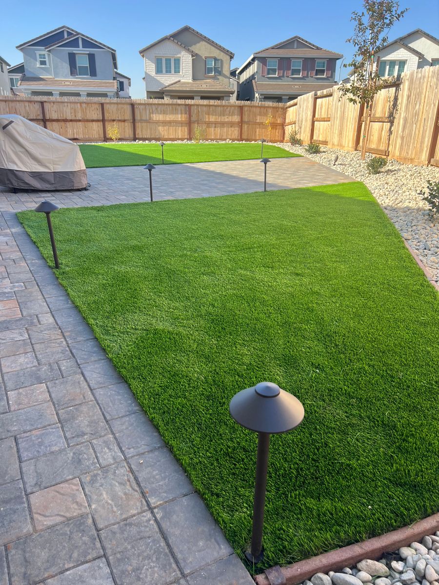 Artificial turf installation for Diamond Landscape & Hardscape in Diamond Springs, CA