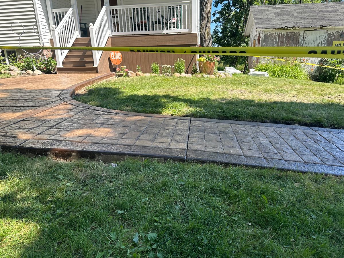 Stamped Concrete Installation for Fuentes Concrete Construction in Hammond, IN