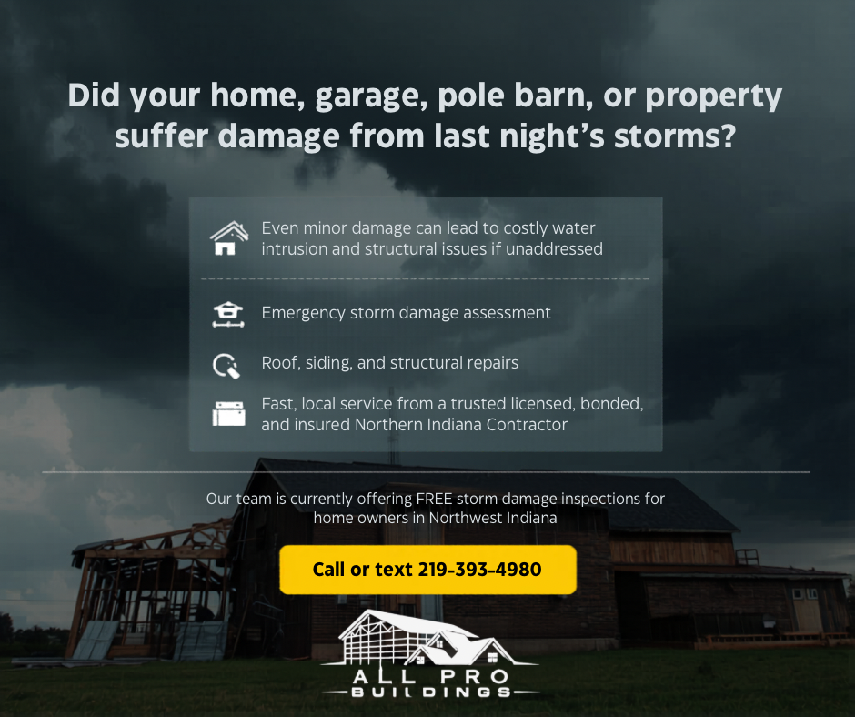 Garage Construction for All Pro Buildings in Hammond, Indiana