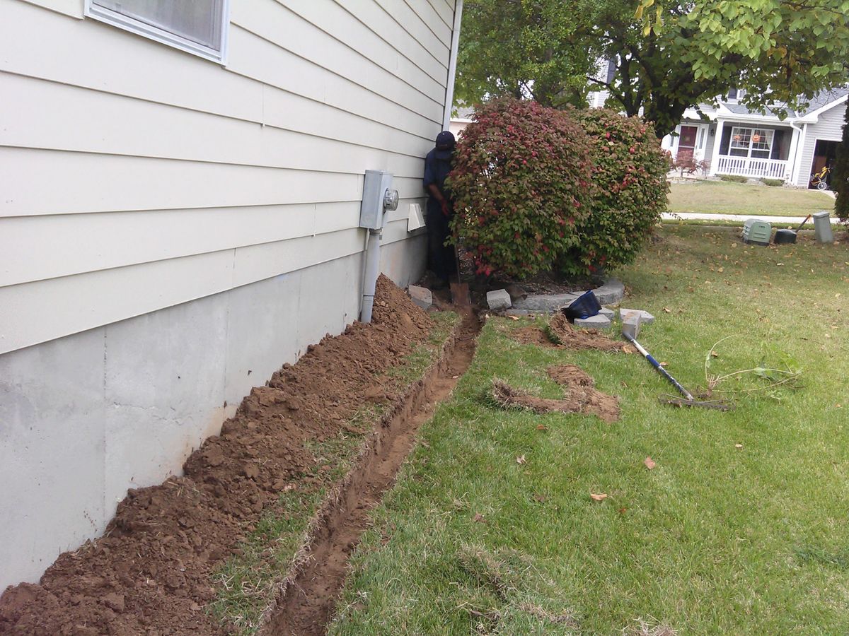 French Drains for VQ Land & Stone in St. Louis, MO