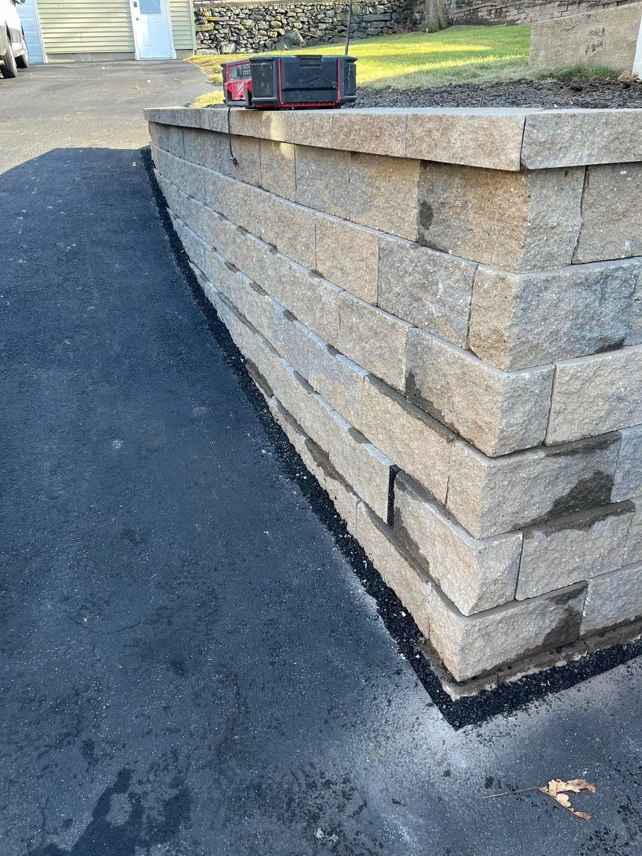 Retaining Wall Construction for Shawn's Landscaping in Mendon, MA