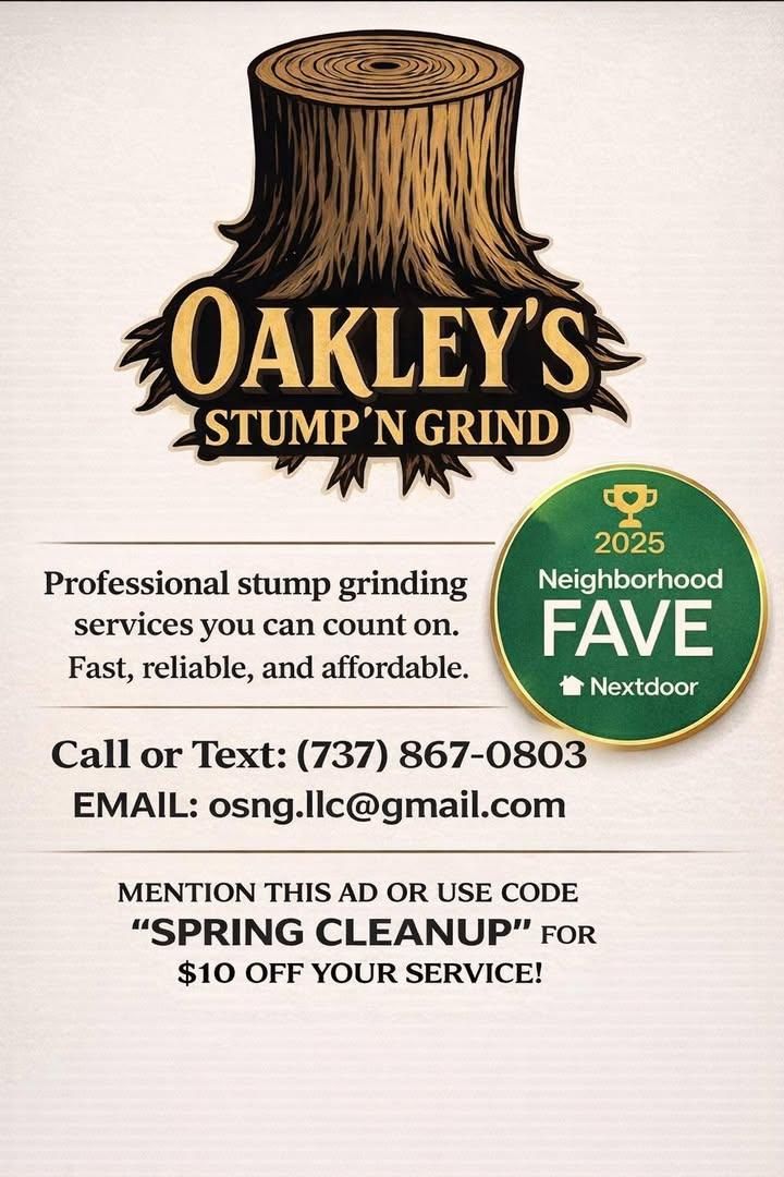 Stump Grinding for Oakley’s Stump ‘N Grind in Leander, TX