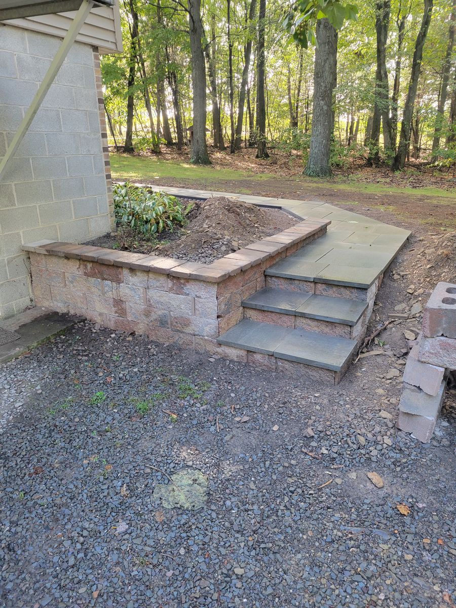 Retaining Wall Construction for Down Home Landscaping in Stillwater, PA