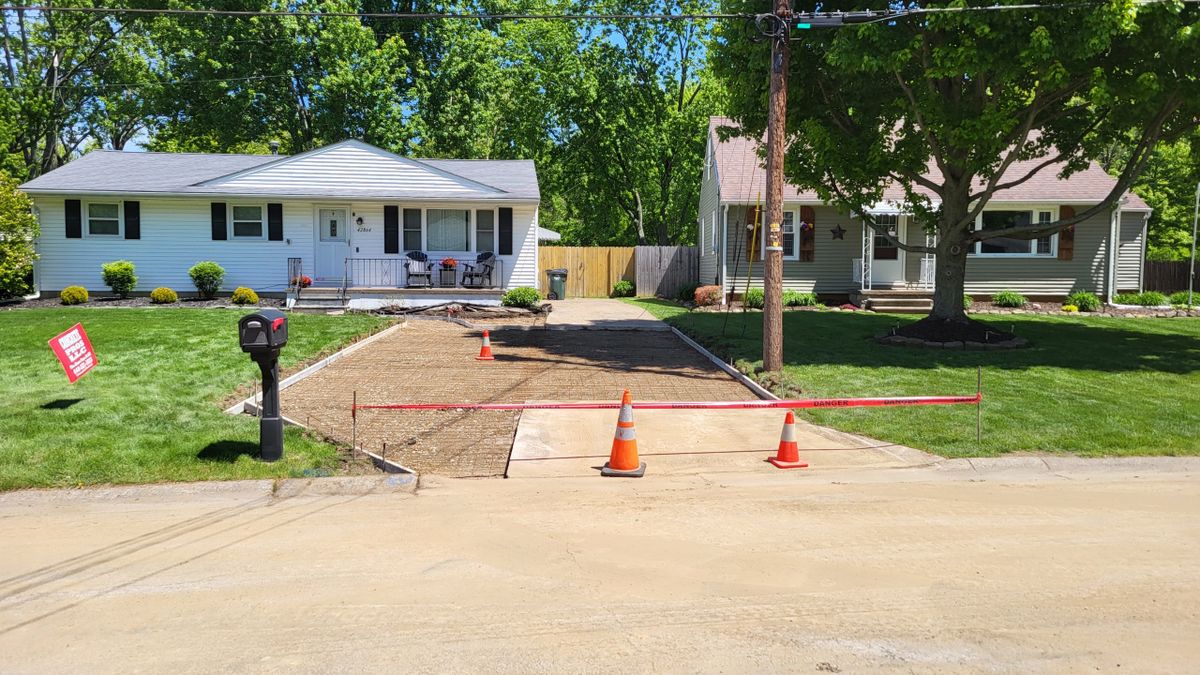 Driveway tear out and replacement for Concrete Pros, LLC in Lorain, OH