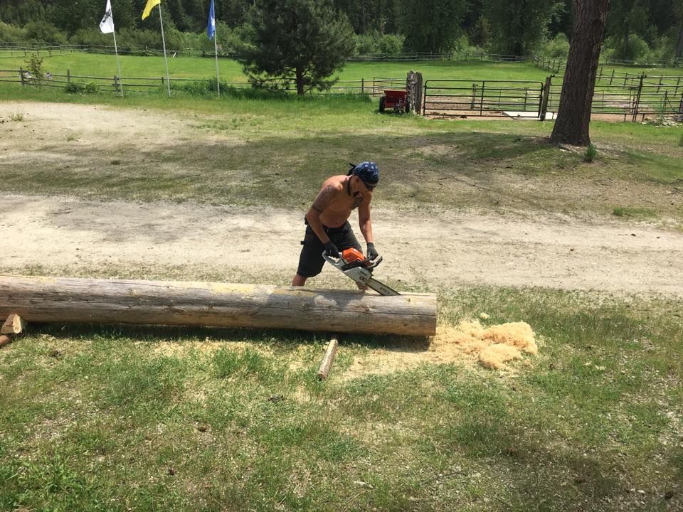 Sanding for True Blue Logworks LLC in Corvallis, MT