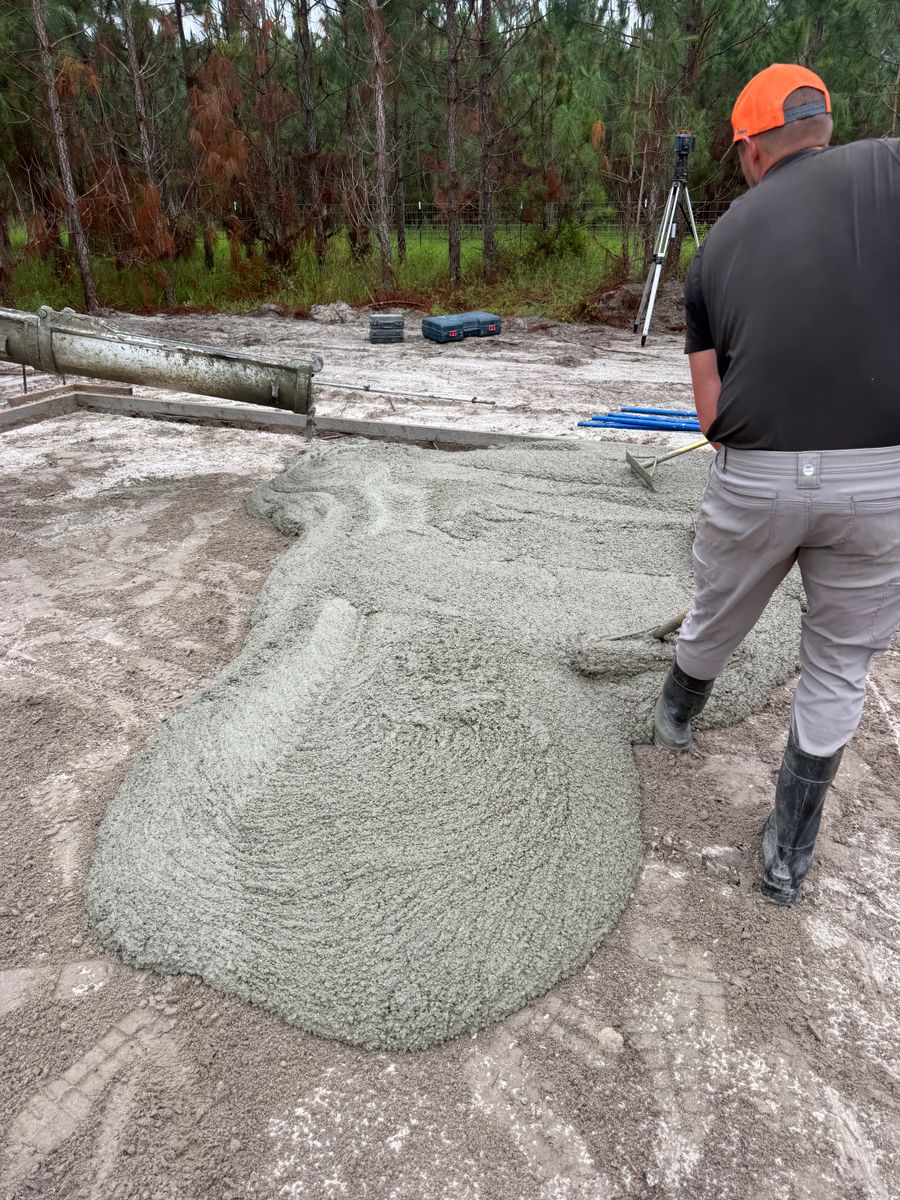 Concrete Slab Construction for Cameron Enterprises in Live Oak, FL