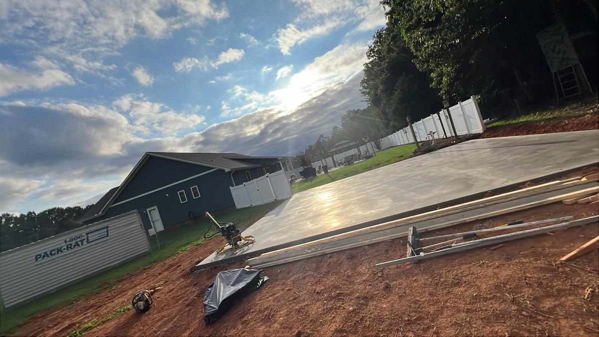 Concrete Slab Construction for Miilan Construction in Boonville, NC