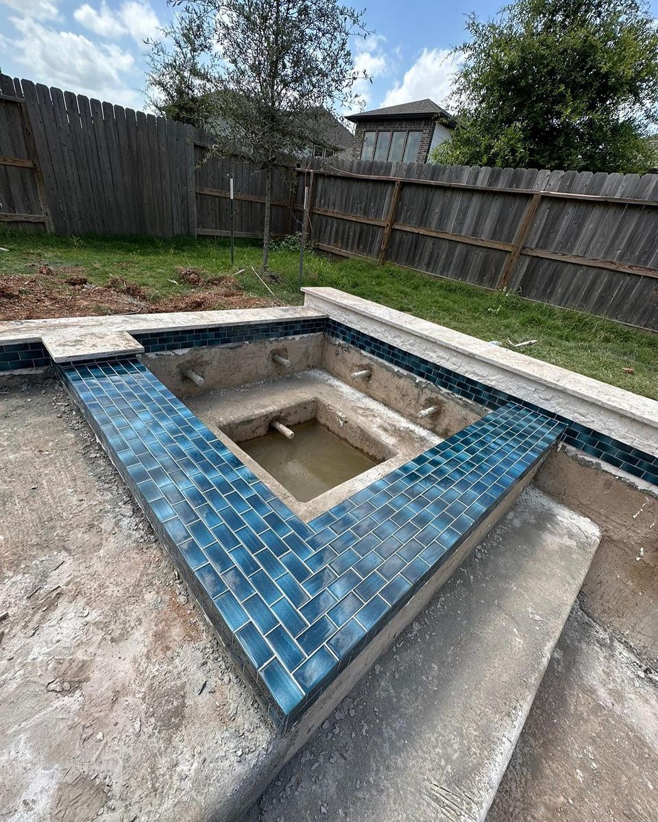 Custom Pool Construction for J & P Construction in Houston, TX