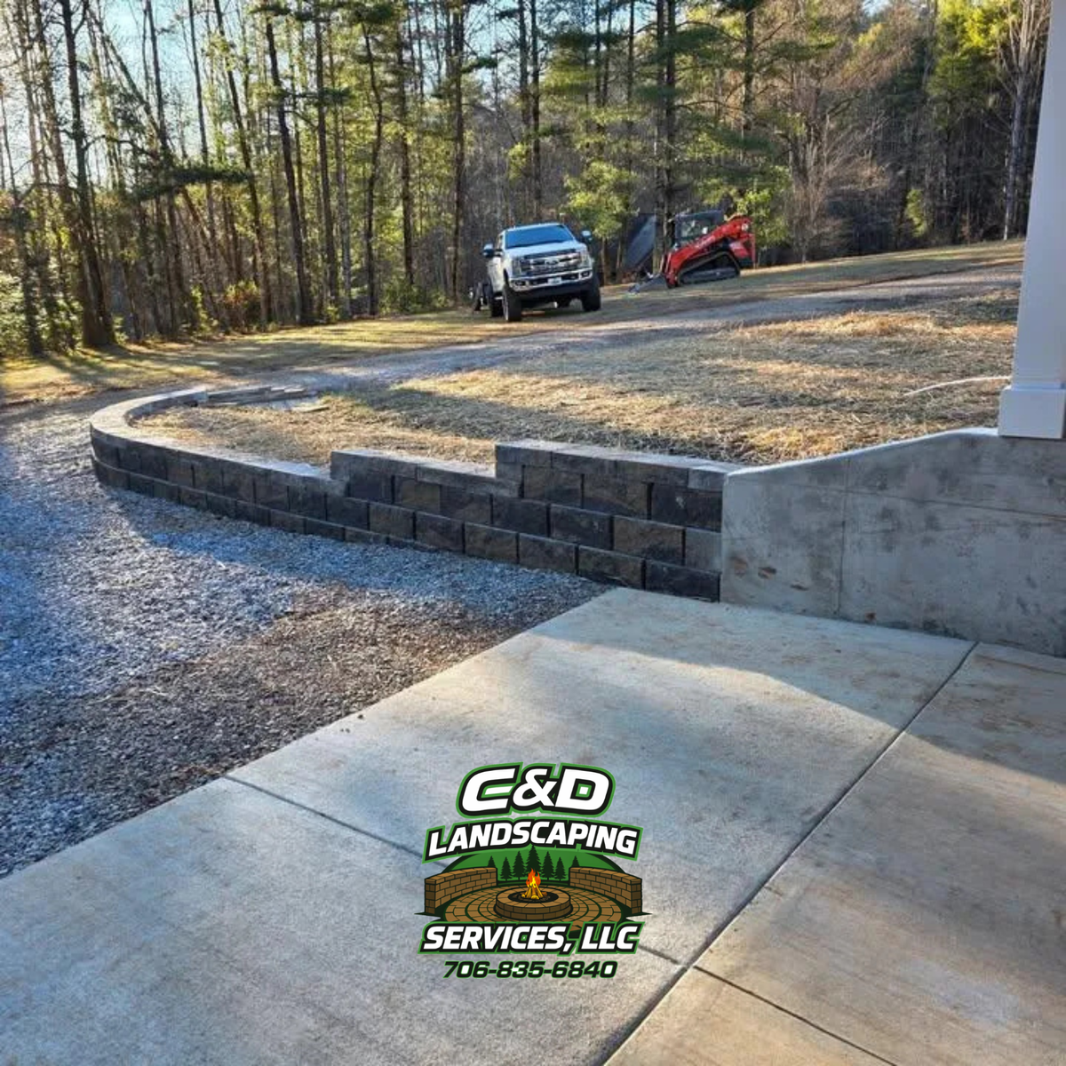 Retaining Wall Construction for C & D Landscaping Services LLC in Blairsville, GA