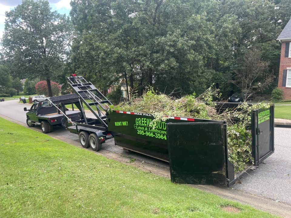 Roll Off Dumpster Rental for Greenwood Lawn & Landscaping LLC in Talladega, Alabama