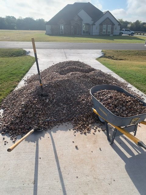 Rock Installation for L & L Landscape and Design in Weatherford, TX