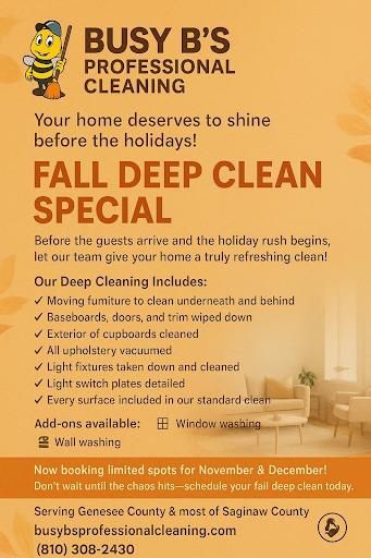 Deep Cleaning for Busy B's Professional Cleaning in Birch Run, MI