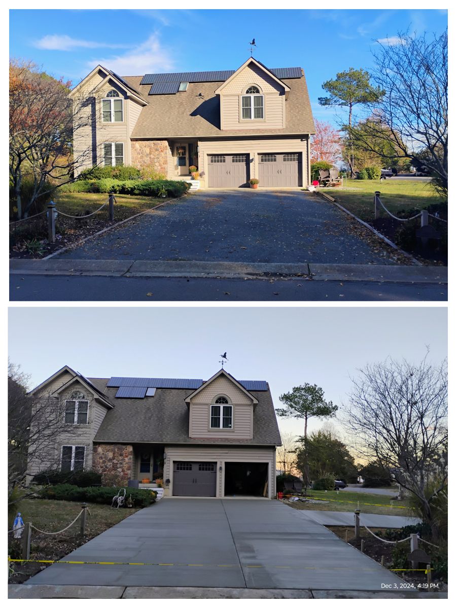 Concrete Driveway Installation for OBH Concrete LLC in Lusby, MD
